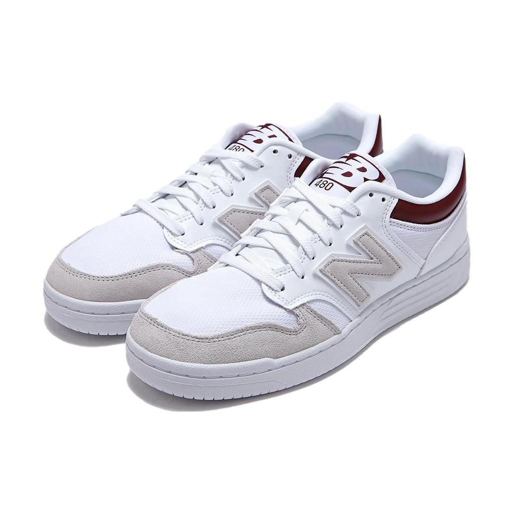 New Balance 480 White Classic Crimson Unisex Sneakers BB480LKB