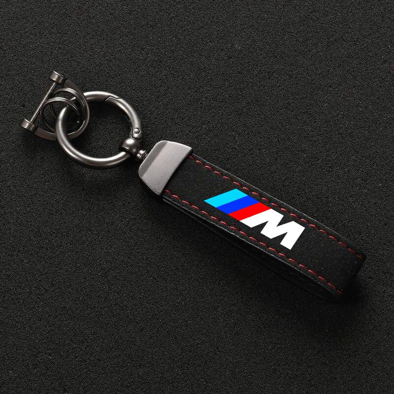 CLUZ8 Leather Car Keychian Rings Keyring Key Holder For BMW M Emblem E46 E36 E34 F10 E90 F30 E60 F30 E53 E30 E92 E87 Accessories