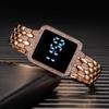 Rhinestone Digital Watch for Women Simple Touch Screen LED Ladies Wristwatch
