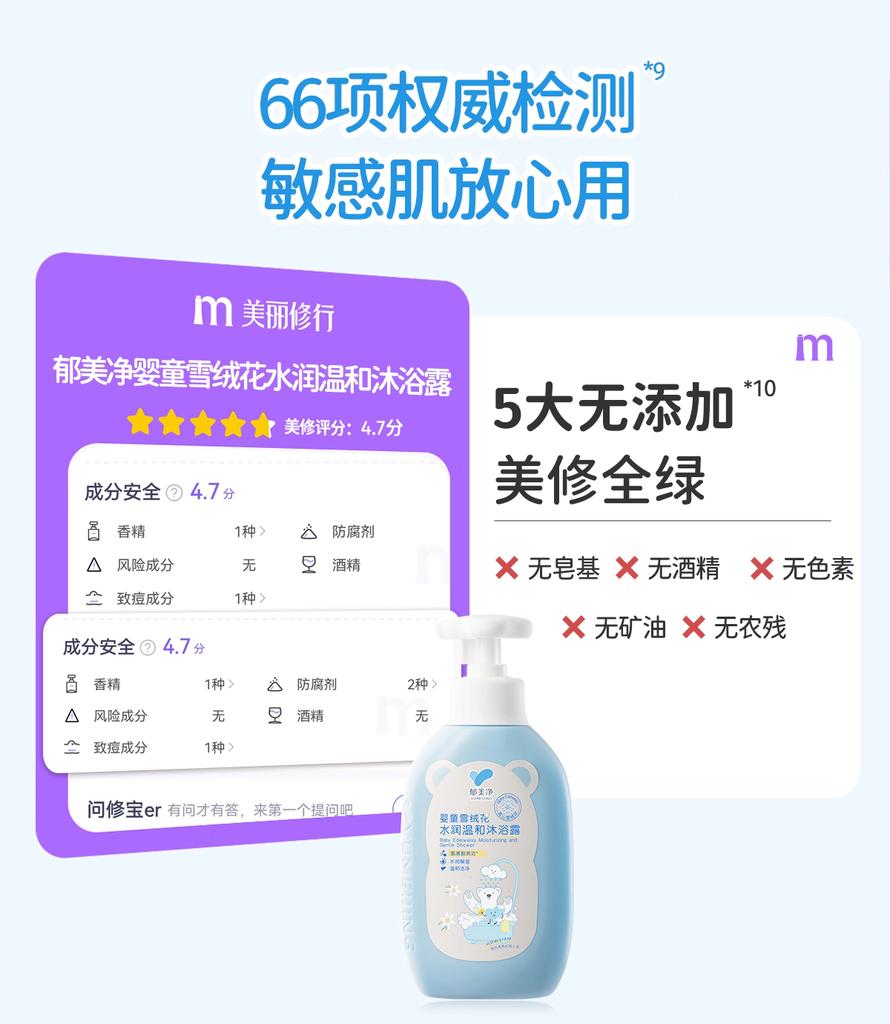 Yumeijing Children's Shower Gel for Infants Aged 6 to 12