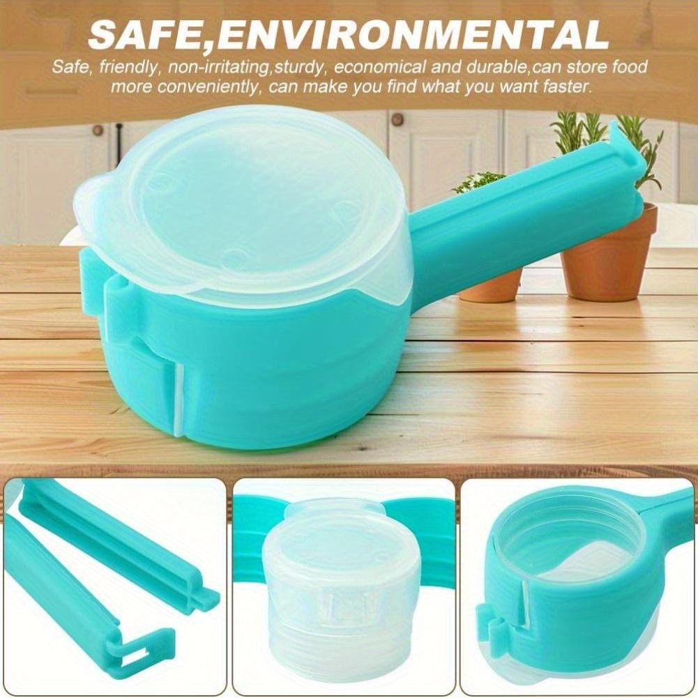 4pcs Colorful Bag Clips with Pour Spouts Durable Plastic Sealing Clips for Food Storage,Kitchen Organization Essentials In Blue,Green,Gray,White 4pcs