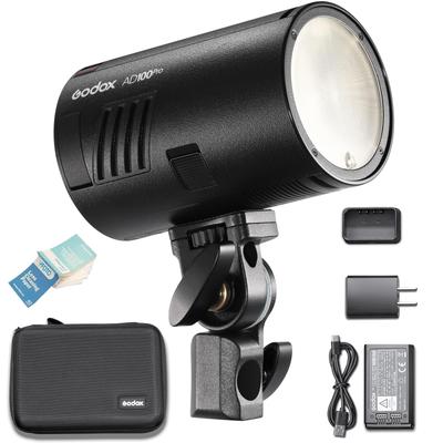Godox Godox AD100Pro Карманная вспышка с цветными фильтрами и 100 Вт Беспроводная X HSS 2600 мАч 360 Полная круглая вспышка [Авторизованный дилер] Ручка, TTL, Встроенная