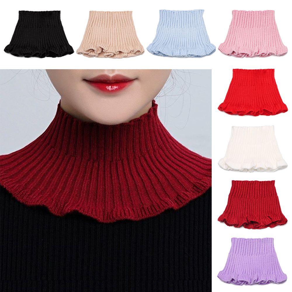 Winter Warm Windproof Detachable Neck Guard Scarf Knitted Fake Collar Turtleneck