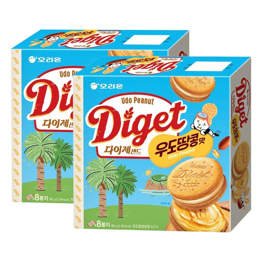 Orion Diget Sand Udo Peanut Crispy Savory Cookie 392g x 2 Pack