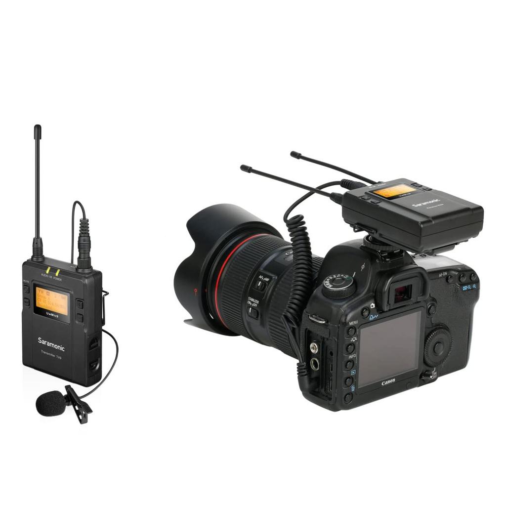 Salamonic UwMIC9 96-channel digital UHF wireless lavalier microphone system with RX9 portable receiver and TX9 bodypack transmitter