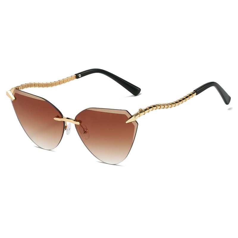 Fashion Sexy Cat Eye Metal Sunglasses Women Men Luxury Gradient Brand Sun Glasses Outdoor Travel Shopping Lady Man Eyewear UV400