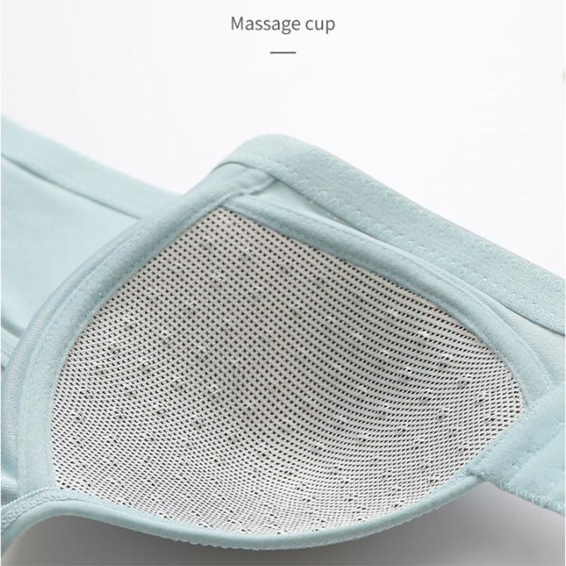Women's Underwear Gathered Anti-sagging Large Size Front Buttoned Bra Thin No Steel Ring Breathable and Soft