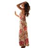 Женское весеннее платье без рукавов с цветочным принтом, летнее повседневное платье А-силуэта с открытой спиной и высокой талией, длинное платье со шнуровкой, размер S-XL