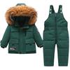 Two-piece Down Jacket Suit Children Two-piece Snow Suit for Boys and Girls, 1-6 Years Old  Winter Thickened Overalls 2-piece Suit