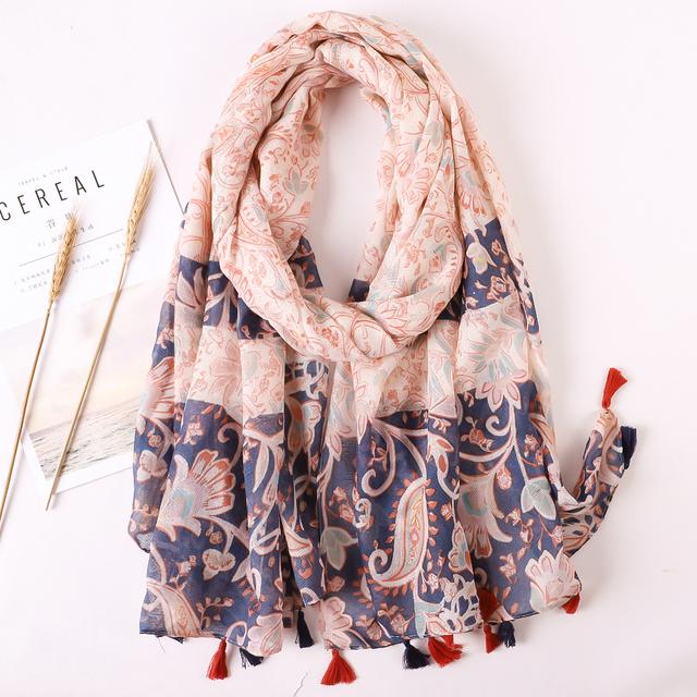Брендовый дизайнерский женский шарф, теплый принт, пляжный саронг, шали, роскошные хлопковые и льняные банданы, мусульманский хиджаб, женские шарфы с кисточками, парео
