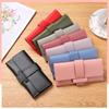 Женский кошелек женский длинный тройной клапан корейская версия небольшого свежего студенческого кожаного кошелька с пряжкой
