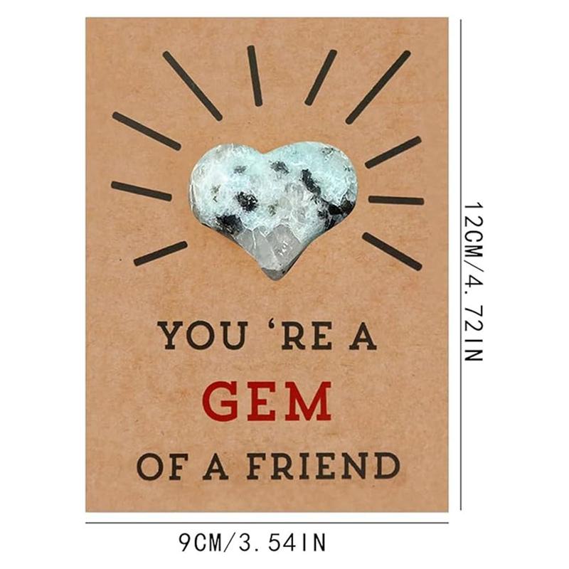 AEE2-Valentine's Day Greeting Card Handmade Greeting Cards Valentines Cards Set With Heart Shape Stones