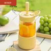 Портативная стеклянная бутылка для воды Buydeem с соломинкой