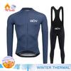 Зимняя велосипедная одежда 2025 Мужской комплект велосипедной джерси с длинными рукавами Зимний термофлис Одежда для велоспорта на шоссейном велосипеде