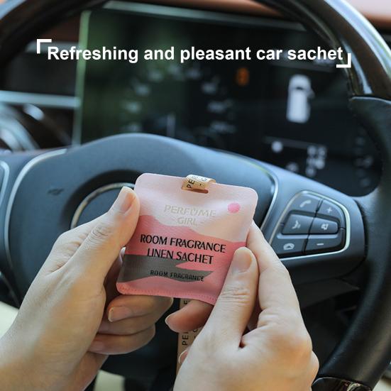 Car Hanging Scented Sachet Bag with Ribbon Magnetic Vent Clip Long Lasting Fragrance Air Purifying Drawer Closet Wardrobe Auto Air Freshener