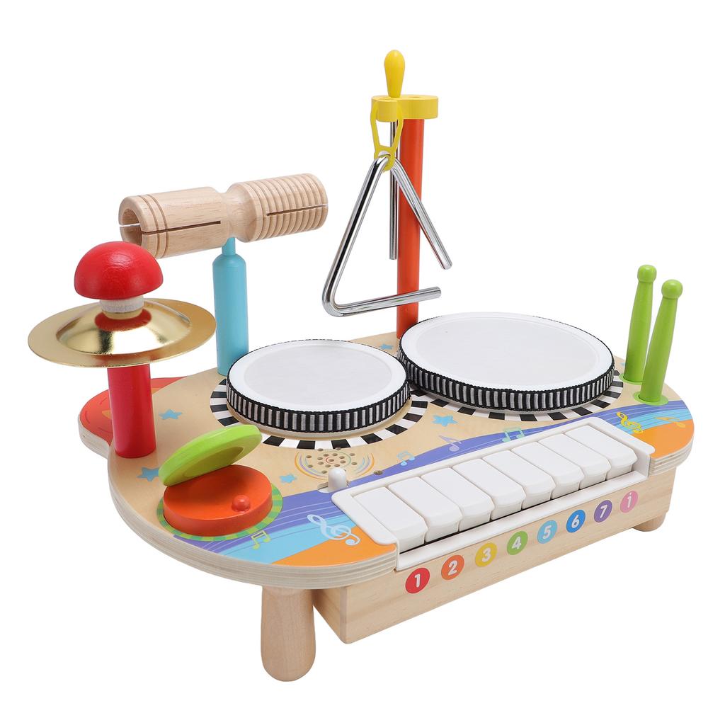 Детский музыкальный инструмент Деревянный многофункциональный барабан Стучащий пианино Ударный инструмент Образовательный