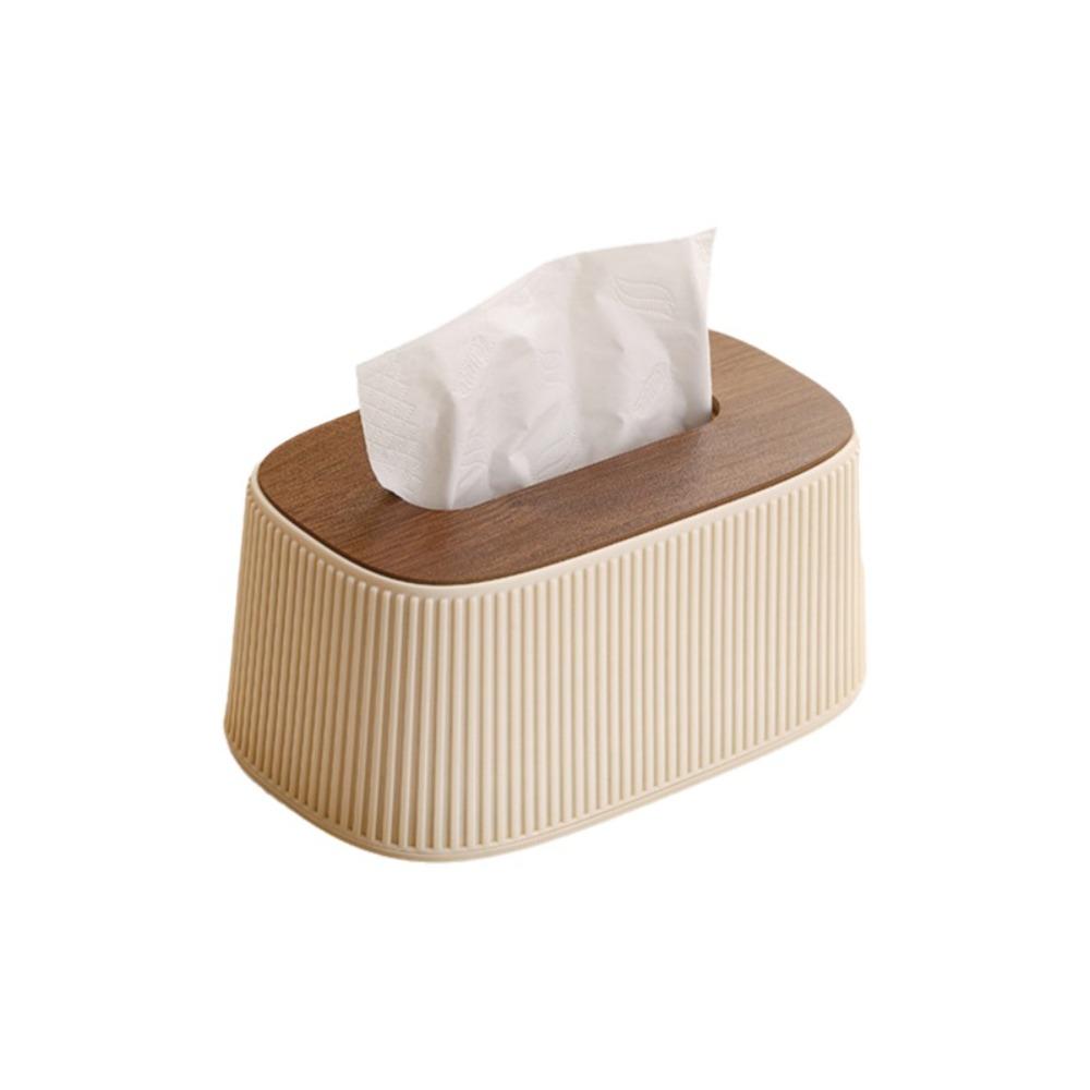 Wooden/Plastic Cover Tissue Box with Lid Large Opening Facial Tissue Holder Toilet