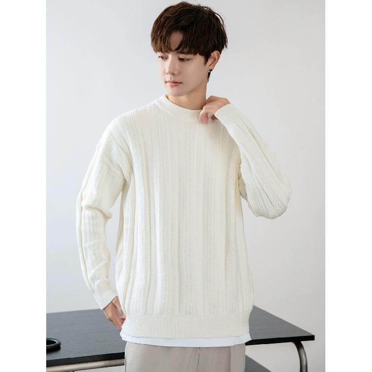 Круглый ворот свитера Мужская мода бренд красивая осень и зима майка новые мужские изящные облегающие топы