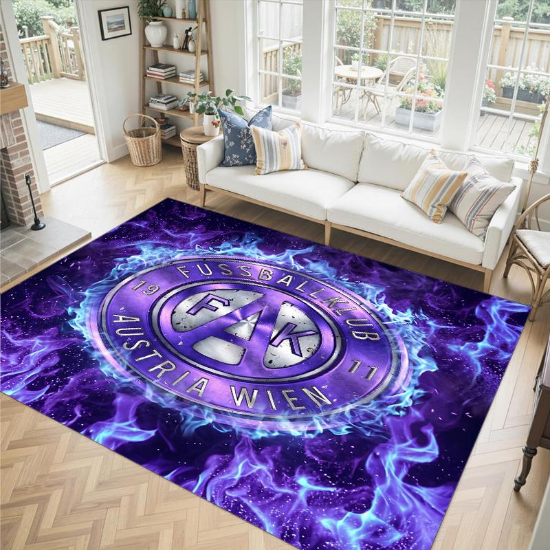 Austria Wien FC Design Crystal Velvet Carpet Cozy Non?Slip Printed Rug For Bedroom Living Room Entrance