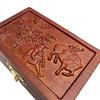 Vintage Wooden Farmer Embossed Jewelry Trinket Organizer Storage Box with Buckle
