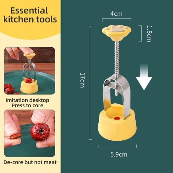 Удалитель косточек красного финика из нержавеющей стали, пресс-инструмент для удаления косточек финика, многоразовый удалитель сердцевины финика для кухни, пекарни