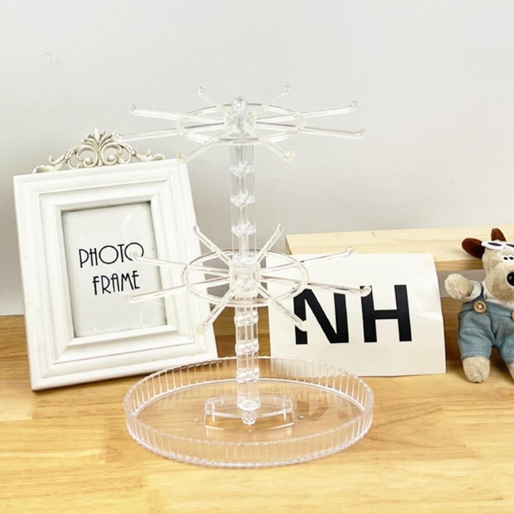 Plastic Jewelry Display Rack Rotatable Bracelet Stand New Keychain Storage Rack Desktop Use