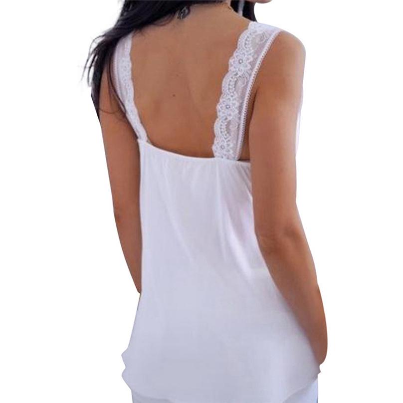 European Style Elegant Shirt Women's Fashion Sleeveless Lace Sexy Casual Tank Tops Shirts