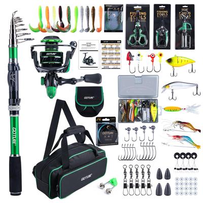 Удилище Goture 24T из чистого углеволокна с нерегулярной катушкой, телескопическое одночастное удилище, спиннинговое удилище с 900D Оксфордским мягким дорожным рыболовным комбо