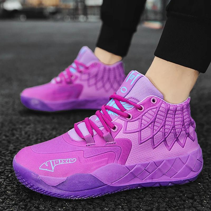 Fashion Men Basketball Shoes Breathable Cushioned Professional Training Basketball Sneakers Anti Slip Wear-resistant Trainers