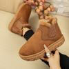 Мода 2025 Новые женские ботинки Зимний стиль Винтажные Повседневные Женские хлопковые туфли Толстая подошва Круглый носок Повседневная резиновая подошва Зимние ботинки Женские