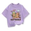 New Kids Shirts Capybara Printed Cartoon T Shirt for Girls Summer Animal Printing Boy T Shirt Tops Tees Children Clothes