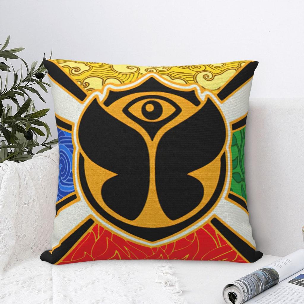 Tomorrowlandd Flag Pillowcase Polyester Cushion Cover Decorative Music Festival Throw Pillow Case Cover Home Square 18'