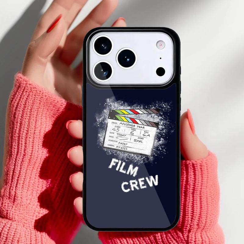 Чехол для телефона Кинохлопушка для iPhone 17 16 15 14 13 Pro Max Задняя крышка для 12 11 Pro Coque