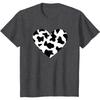 Awesome Cow Print Black White Print Heart T-Shirt Daily Four Seasons 100% Cotton Print Casual Soft Machine