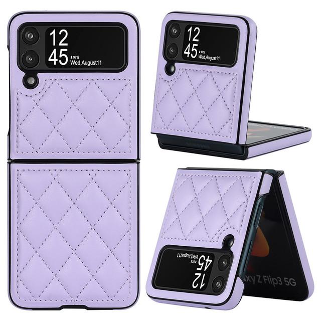 Роскошный кожаный текстурированный чехол премиум-класса для Samsung Galaxy Z Flip 4 3, складной полный защитный тонкий чехол в стиле ретро для Flip3 Flip4