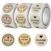 500 шт. Крафт-бумага Ручная работа С любовью Наклейки «Спасибо» Декорация Сделай сам Этикетка Идеально для украшения подарков и запечатывания выпечки