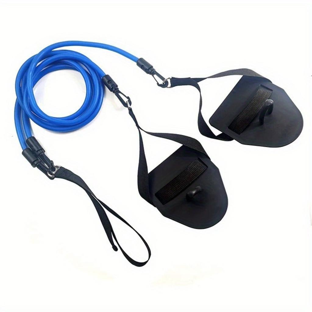 Professional Land Swimming Trainer Resistance Band Set, PU Material, Fitness Arm Strength Exercise Equipment with Hand Webbed Paddles