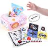 0-3 Year Old Baby Educational Tissue Box, Pink Theme Ringing Paper Cloth Book Simulation Animal Can'T Tear The Paper