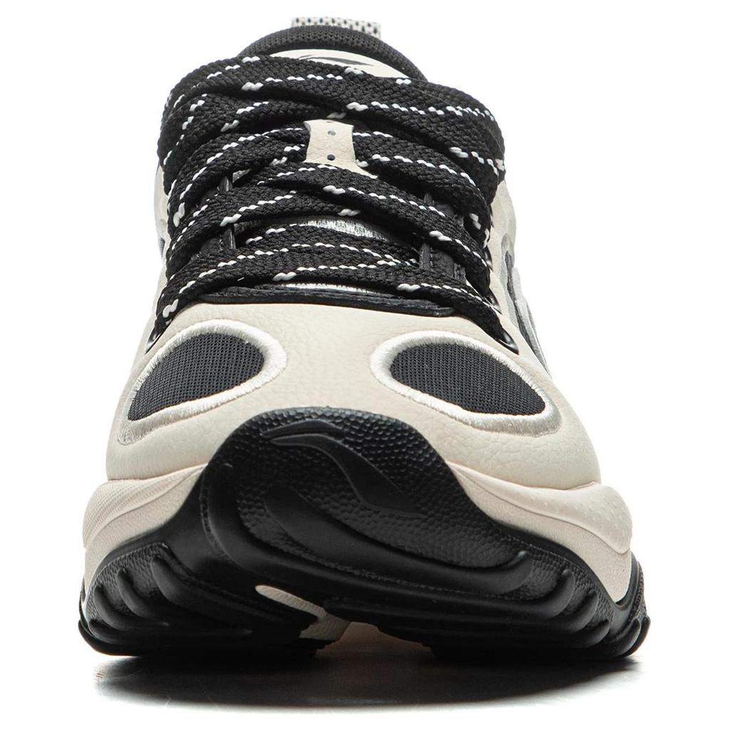 Кроссовки Li Ning Milkshake Soft Rebound Retro с толстой подошвой, амортизирующие, износостойкие, низкие, повседневные, женские, цвет черный, коричневый AGCU404-1