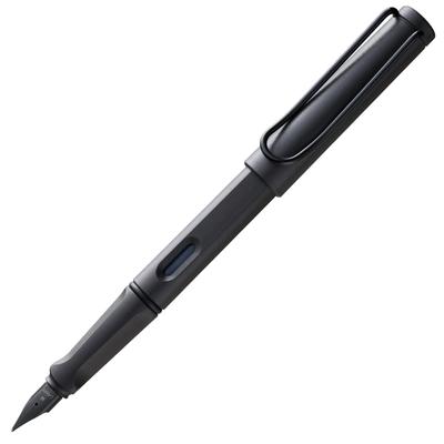 Lamy Перьевая ручка Safari глянцевого черного цвета, эргономичный грип и полированная сталь, размер EF, идеально подходит для письма и каллиграфии, в комплекте картридж с синими чернилами LAMY T10
