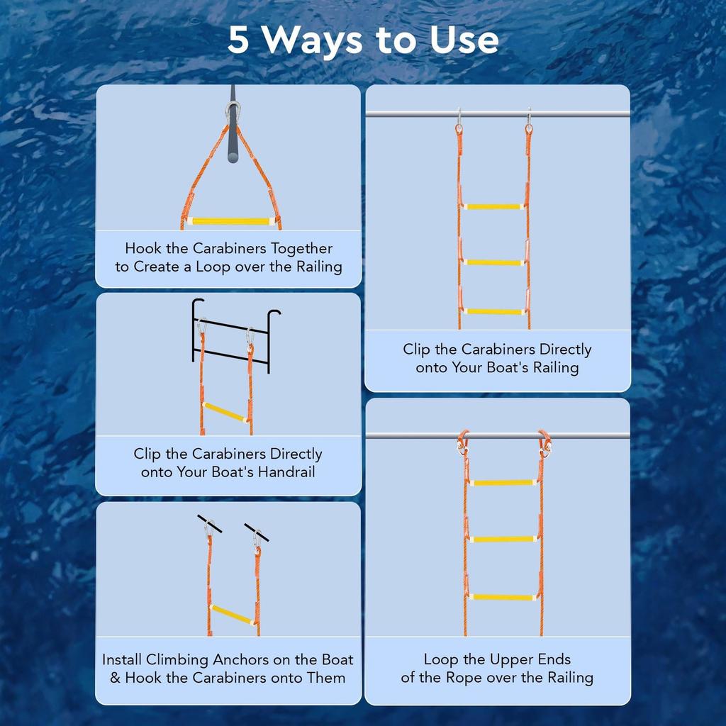 Step Rope Ladder Boarding Ladder Practical Lightweight Stable Heavy Duty