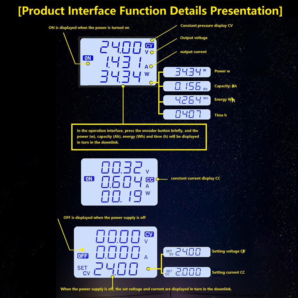 Constant Voltage Constant Current CNC DC Automatic Step Down Power Supply 6 0 70 00V 0 0 60 00V 0 0 20 00A 1200W with LCD Screen