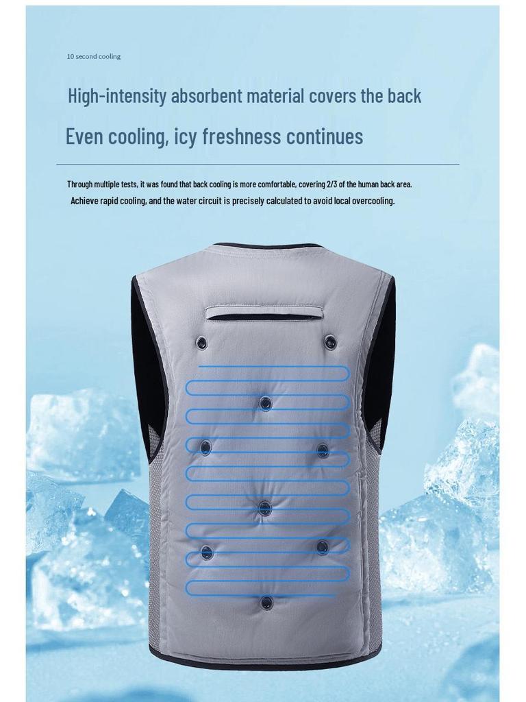 Унисекс летний охлаждающий жилет с циркуляцией ледяной воды