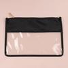 1pc Black Waterproof Transparent PVC Zipper Toiletry Makeup Pouch Personalized Embroidery Chenille Letter Patches Teach Letter Cosmetic Bag Pencil