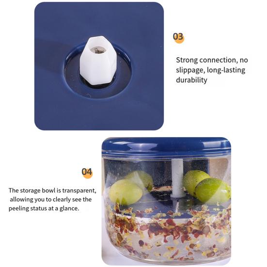 Electric Grape Peeler Machine 50W Brushless Motor Automatic Garlic Peeler Rechargeable Commercial Smart Fruit Peeler for Grapes Cherry Tomatoes