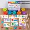 Wooden Montessori Clip Beads Toy Children Clip Ball Puzzle Toys  Fine Motor Training Color Sorting Matching Math Educational Toy
