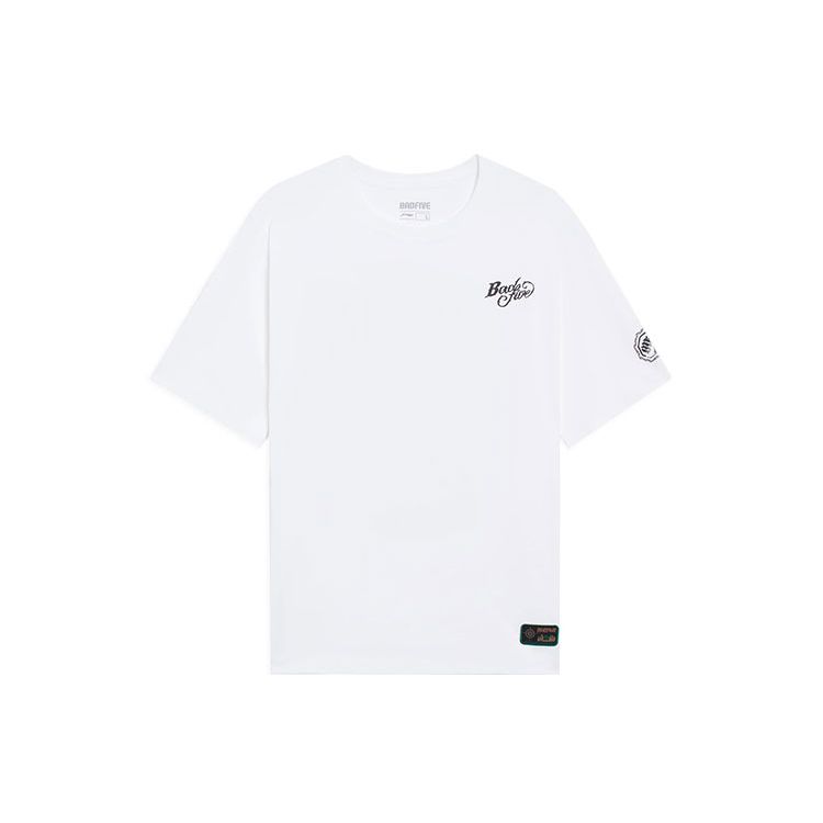 Li-Ning Мужская футболка с коротким рукавом Anti-Wu Herbal Warfare Series с буквенным принтом, белые топы AHSS725-1
