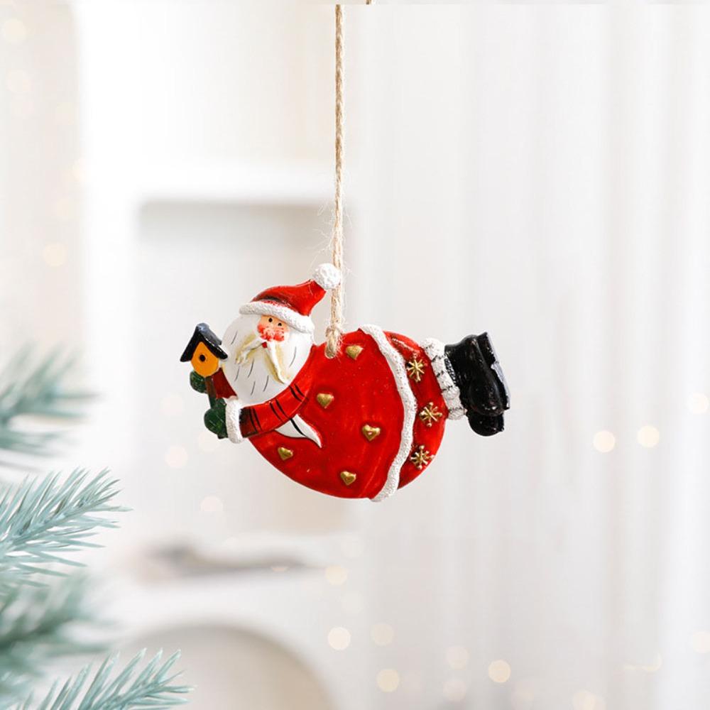 Resin Christmas Tree Hanging Ornament Snowman Xmas Pendant Christmas Gift Toy