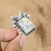 Natural Ocean Jasper Multi Stone Cresent Moon Adjustable Ring 925 Silver
