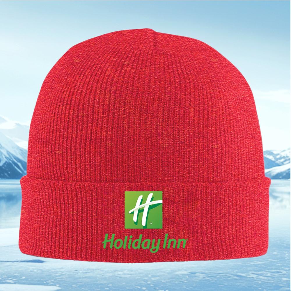 Green logo hotel brand name Men Women Unisex Knitted Hat Beanie Pullover Cap Winter Thermal Warm Christmas Outdoor Cycling Hikin